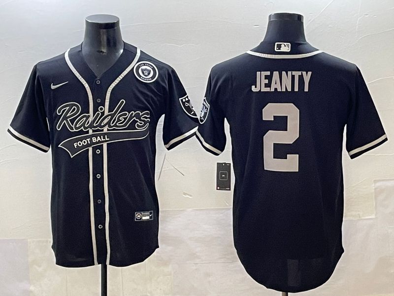 Men 2025 Oakland Raiders #2 Jeanty Black Joint Name Nike Limited NFL Jersey style 26